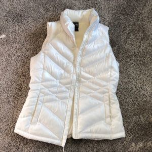 White Northface feather down vest